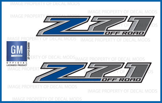 Pair 2014 2017 Chevy Silverado Z71 Off Road Decals Stickers Blue Fblu Bed Ebay